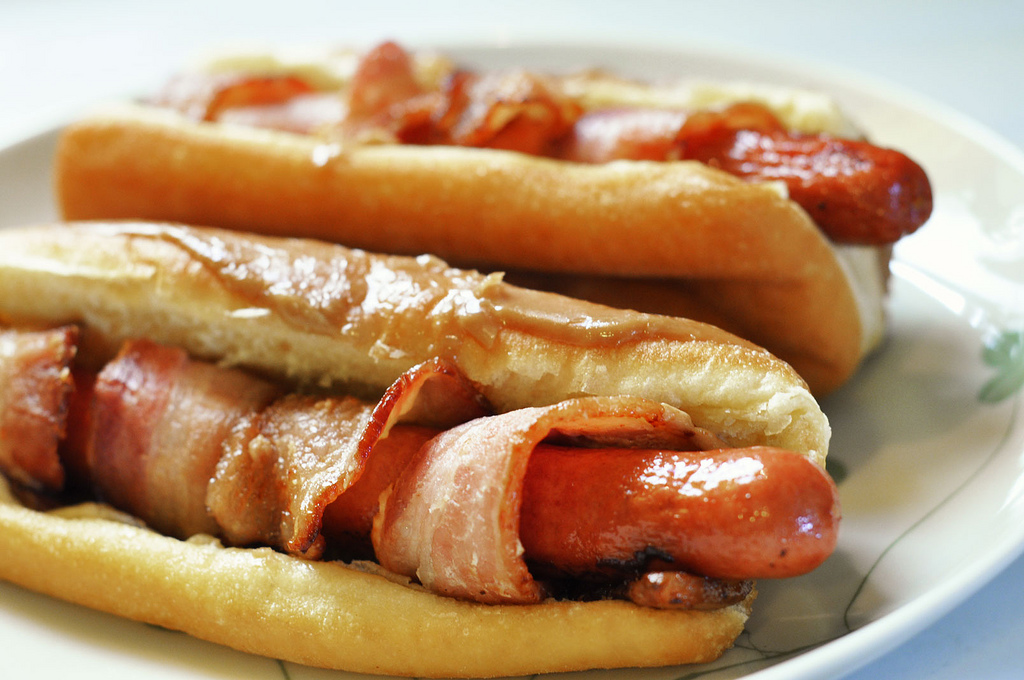 Maple Bar Bacon Wrapped Hot Dog