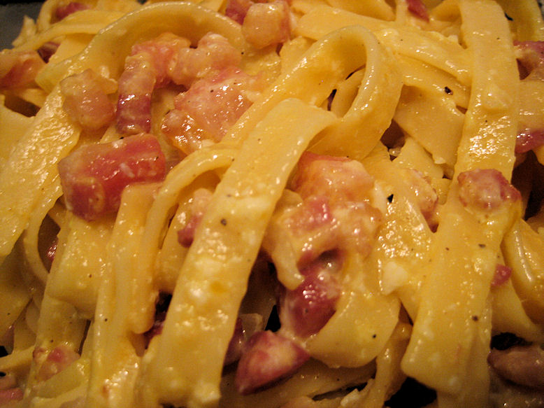 Monday Night Fettuccine Carbonara