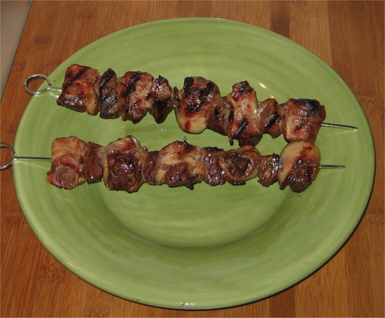 Bitch and BBQ: Bacon Wrapped Steak Kebabs